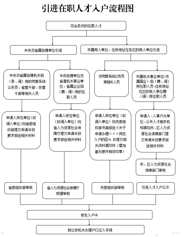 引进在职人才入户广州流程图